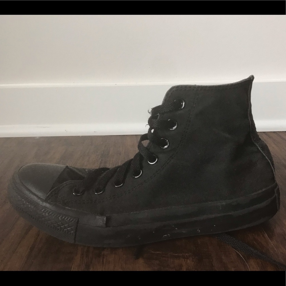 All Black High-Top Converse